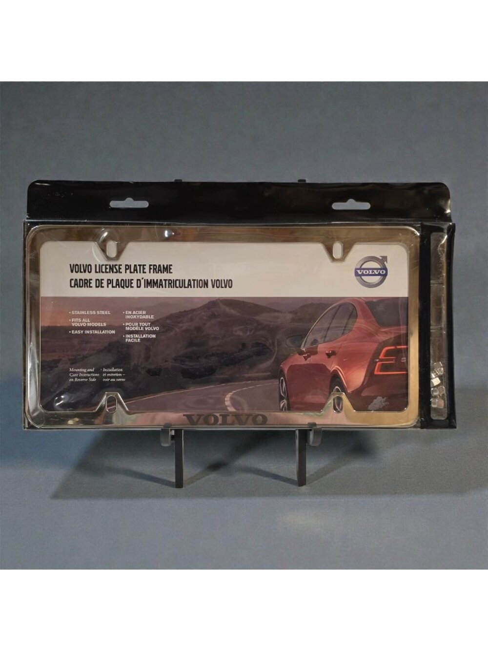 Genuine Volvo Polished Stainless Steel License Plate Frame Slimline New OEM